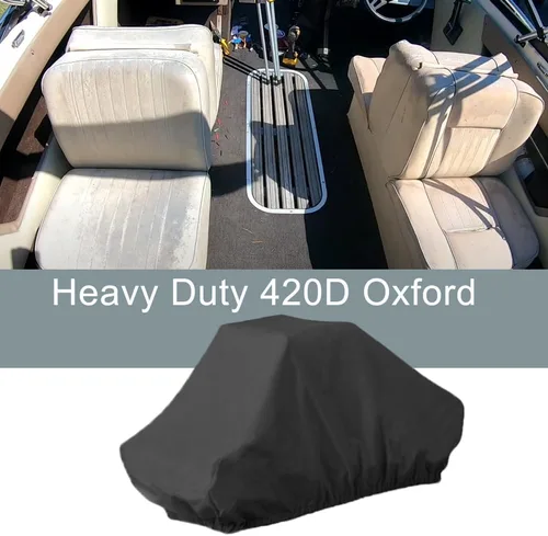 Vista 4 de Funda de asiento de barco, funda de almacenamiento de asiento doble espalda con espalda, protector de asiento impermeable, Oxford 420D de servicio