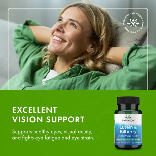 Vista 6 de Swanson Luteína estandarizada y arándano - Suplemento natural que promueve la vista y la salud ocular - Fórmula para ayudar a reducir la fatiga