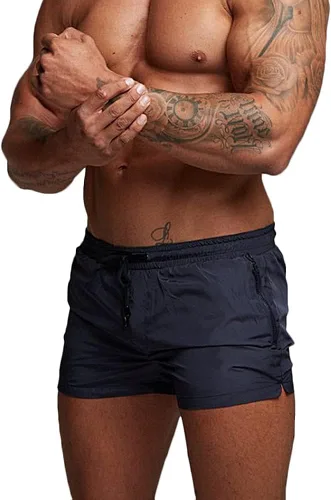 Vista 2 de Rexcyril Pantalones cortos de entrenamiento para hombre, de secado rápido, de 3 pulgadas, para correr, fisicoculturismo, con forro y bolsillos