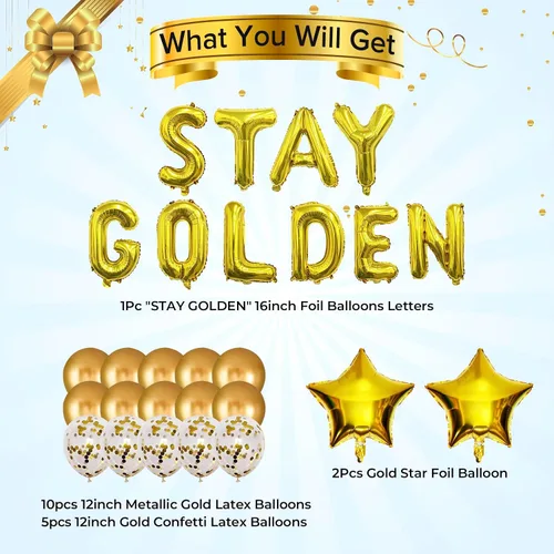 Vista 2 de Gold Birthday Decorations Golden Birthday Decor Golden Birthday Decorations For Girls Gold Party Decor Golden Girls Party Supplies Golden Girls