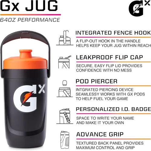 Vista 3 de Gatorade Gx Performance, jarra de 64 onzas, color cobalto