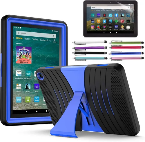 Vista 8 de EpicGadget Funda híbrida resistente para Amazon Fire HD 8 / Fire HD 8 Plus (12ª generación, lanzada en 2022) con función atril + 1 protector