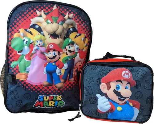 Vista 5 de Ruz Mochila Super Mario de 16 pulgadas con lonchera desmontable a juego