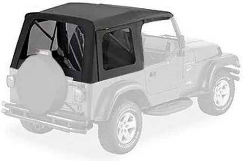 Vista 2 de Techo de repuesto flexible Bestop Supertop Classic con ventanas polarizadas, Negro denin