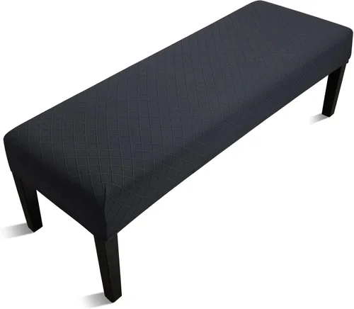 Vista 20 de Fuloon - Funda elástica de jacquard para banco de comedor, antipolvo, desmontable, funda para banco lavable, protector de cojín de asiento para Beige