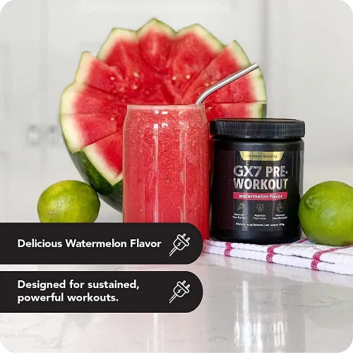 Vista 4 de Suplemento para antes de ejercitar Alpha GX7, energía maximizada para entrenamientos, 8.64 oz, sabor sandía