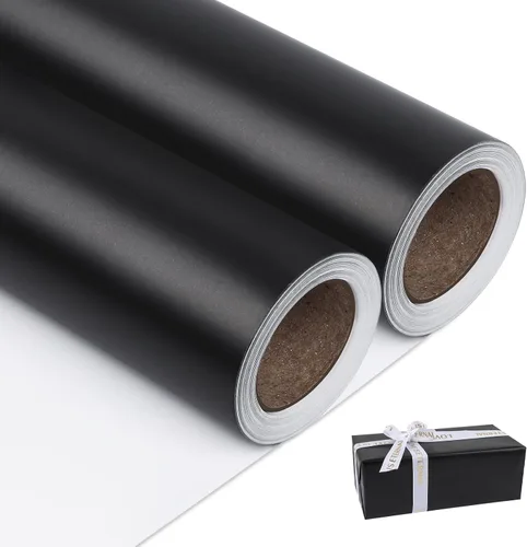 Vista 13 de NESCCI Papel de regalo metálico marrón, papel de color sólido, papel de regalo perfecto para bodas, día de San Valentín, cumpleaños, Navidad, baby
