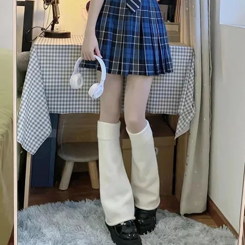 Vista 7 de 2 pares de calentadores de piernas para mujeres y niñas, estilo japonés, calentadores de piernas Kawaii, Y2K, Harajuku, calentadores de piernas