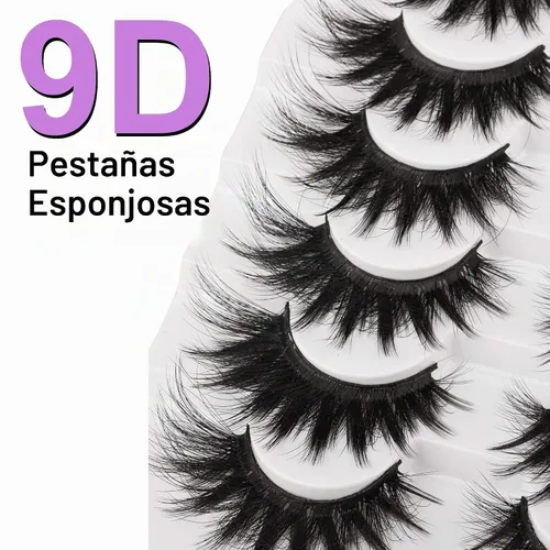 Vista 3 de FANXITON Pestañas postizas, 9D ojo de gato con volumen de visón sintético