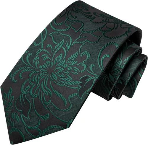 Vista 303 de Hi-Tie Corbatas de seda para hombre, diseño de cachemira a rayas, con bolsillo, gemelos cuadrados, conjunto formal de negocios