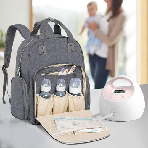 Vista 7 de Teamoy Bolsa para extractor de leche, mochila para extractor de leche compatible con Spectra S1, S2 y bolsa enfriadora, bolsa de bombeo