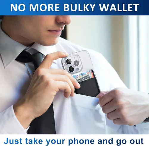 Vista 4 de Fulgamo - Cartera de teléfono para teléfono, tarjetero para funda de teléfono, tarjetero para teléfono