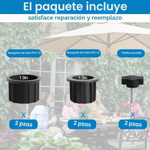 Vista 6 de Piezas de recambio del paraguas del patio 6pcs, piezas de base del paraguas