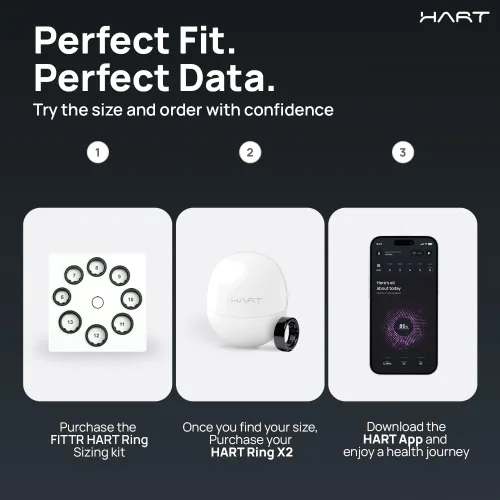 Vista 2 de HART X2 Smart Ring Rastreador de fitness unisex Seguimiento de sueño, recuperación, estrés, entrenamiento, calorías y seguimiento de recursos