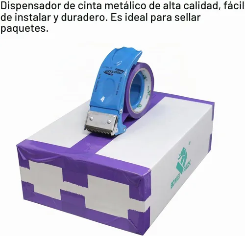 Vista 8 de BOMEI PACK Dispensador de cinta de embalaje de metal, dispensador de cinta pesada de mano resistente de 2 pulgadas, 2 unidades, azul