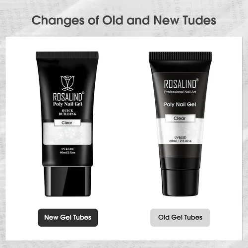 Vista 2 de Rosalind Gel de extensión de poliéster acrílico transparente, paquete de 2 unidades de gel de uñas de 2.1 onzas líquidas, constructor de uñas