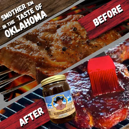 Vista 4 de Kent Rollins Salsas para barbacoa – Salsa de barbacoa de barro Red River sin gluten para ahumar y asar a la parrilla – Salsa espesa con sabor a