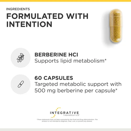 Vista 4 de Integrative Therapeutics Berberina 1500mg - Apoya la salud metabólica y el metabolismo de la energía celular - Probado por terceros - Calidad