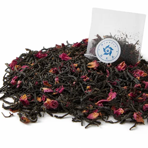 Vista 2 de RIANTEA Bolsas de té negro orgánico con sabores de frutas y flores secas, sin azúcar natural, baja en cafeína, bolsa de té de hoja entera 100%