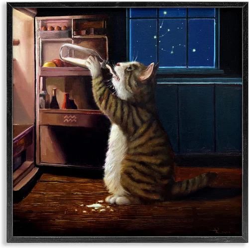 Vista 25 de Stupell Industries Gatos en el cine 3D Giclée enmarcado gris diseño de arte por Lund Roeser Enmarcado en blanco