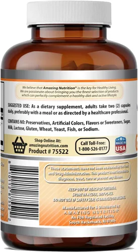 Vista 4 de Amazing Formulas - Suplemento 4:1 de raíz de jengibre, 1500 mg por porción, suplemento de cápsulas, sin OMG, sin gluten, fabricado en Estados Unidos