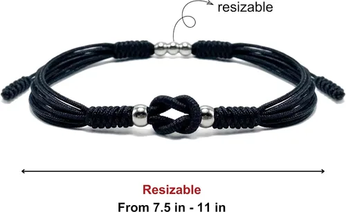 Vista 5 de LAMIBEE Infinity Surfer - Pulsera de la amistad con amor y amistad con color multicolor, cuerda de protección de nudo tibetano de la suerte tejida