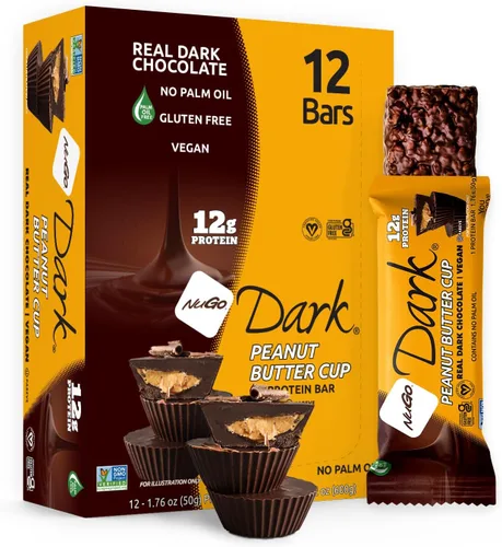 Vista 9 de NuGo Moca de chocolate oscuro, 0.39 oz de proteína vegana, 200 calorías, sin gluten, 24