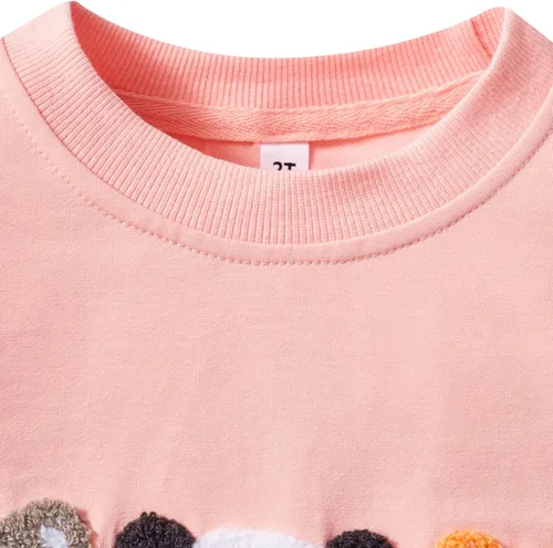 Vista 81 de Sudaderas para niñas pequeñas, cuello redondo, sin botones, de manga larga, para invierno, casual, ropa 2T-7T, Dinosaurio