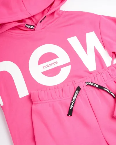 Vista 2 de New Balance Conjunto deportivo de 2 piezas para niña, sudadera y pantalones deportivos de forro polar activo - Conjunto de pantalones deportivos