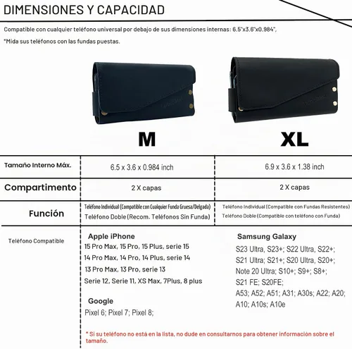 Vista 5 de [Usado] Funda de cuero doble para teléfono para dos teléfonos, funda de teléfono doble para hombre, cinturón con clip para cinturón para iPhone 16