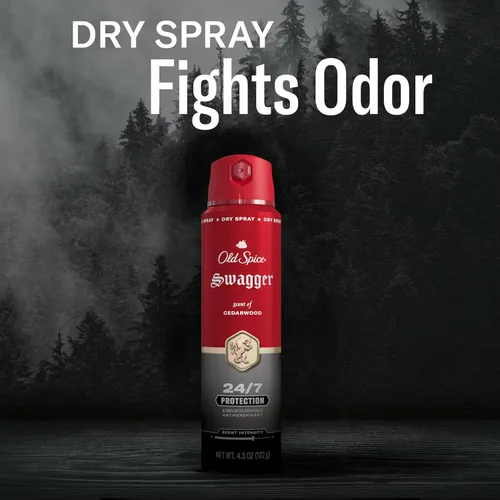 Vista 5 de Desodorante antiperspirante en aerosol seco Old Spice para hombres, 24/7 protección contra el sudor y el olor, 24/7 defensa contra el sudor