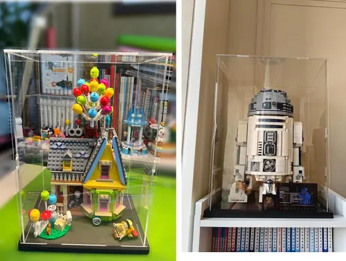 Vista 9 de Vitrina de acrílico transparente engrosada para coleccionables de Lego 75328 75976 Minifigure, caja transparente de autoensamblaje a prueba de polvo