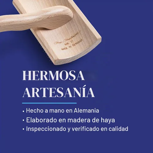 Vista 6 de Chris Christensen Mark VI - Cepillo deslizante de espalda curvada para perros, pasadores de 0.472 in, mango ergonómico de madera de haya ligera