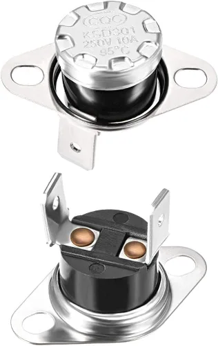 Vista 44 de uxcell KSD301 Termostato 104.0 °F/104°F 10A N.C Ajustar interruptor de temperatura de disco rápido para microondas, horno, cafetera 2 piezas
