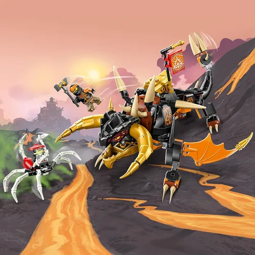 Vista 2 de LEGO NINJAGO Cole’s Earth Dragon EVO 71782, Figura de juguete de acción actualizable para niños y niñas con criatura Escorpión de batalla y 2