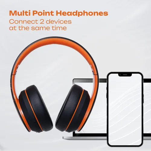 Vista 6 de PowerLocus - Auriculares inalámbricos Bluetooth, auriculares sobre la oreja con micrófono, 50 horas de reproducción, sonido estéreo HiFi, graves