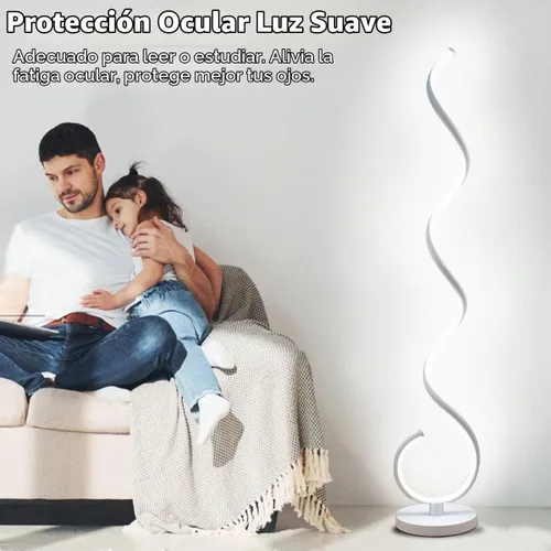 Vista 6 de Lámpara de Pie LED Espiral, 40W Lámparas de Pie Regulables para Sala de Estar con Control Remoto, Colores y Brillo Ajustables sin Escalones Lámpara