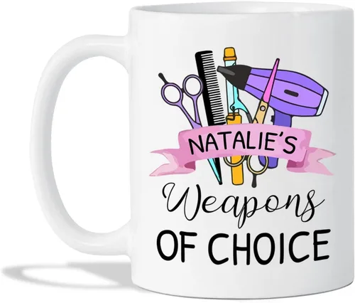 Vista 10 de Taza de peluquería, taza de café para peluquería, taza de café personalizada para estilista, taza con nombre personalizado Becomes A Hairstylist