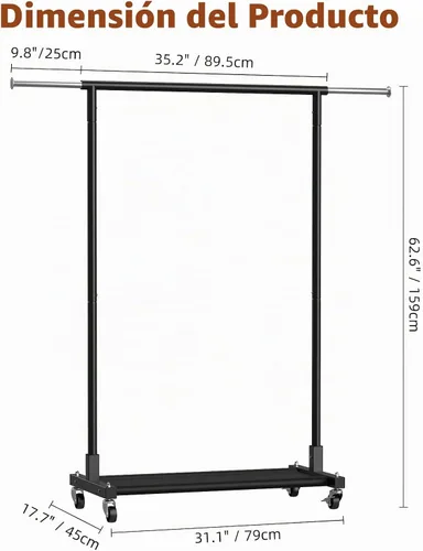 Vista 6 de Luxspire Perchero resistente de 350 libras, color negro