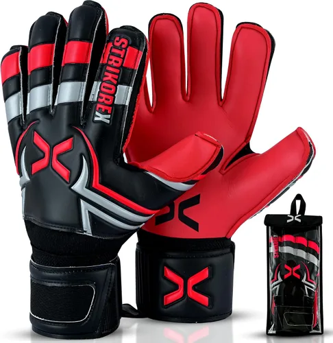 Vista 9 de Guantes de portero para niños y jóvenes con palma de látex de 0.157 in, agarre fuerte, guantes de fútbol para adultos y niños con dedos