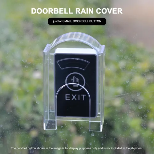 Vista 2 de Cubierta impermeable de botón para timbre de puerta para exterior, cubierta de lluvia para timbre, resistente a la intemperie, para interruptor
