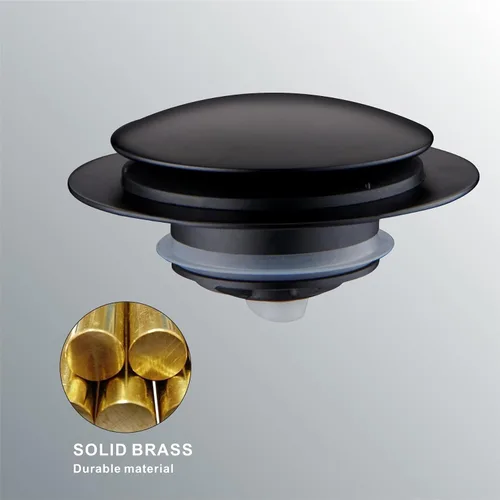 Vista 8 de Tapón de Desagüe de Bañera Negro Mate, Hidrop Tapón de Desagüe Universal Pop Up Tip Toe para Bañera, Se Ajusta de 1.375 a 1.5 Pulgadas, Reemplaza