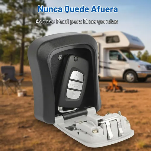 Vista 6 de Caja magnética para llaves debajo del automóvil, caja de bloqueo de combinación impermeable con imanes fuertes, soporte de código de 4 dígitos