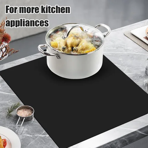 Vista 3 de Alfombrilla protectora grande de inducción de 20.5 x 30.7 pulgadas, alfombrilla de silicona para quemador de cocina, antideslizante, antiarañazos