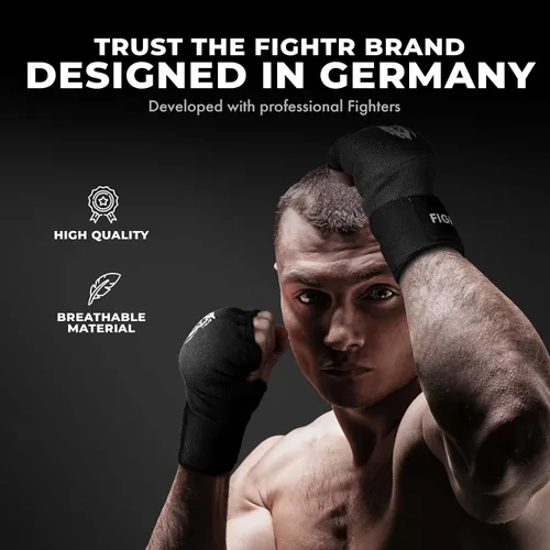 Vista 6 de FIGHTR® Guantes interiores premium con gel - Envoltura rápida y mayor estabilidad Vendas de gel para boxeo, MMA, Muay Thai y artes marciales