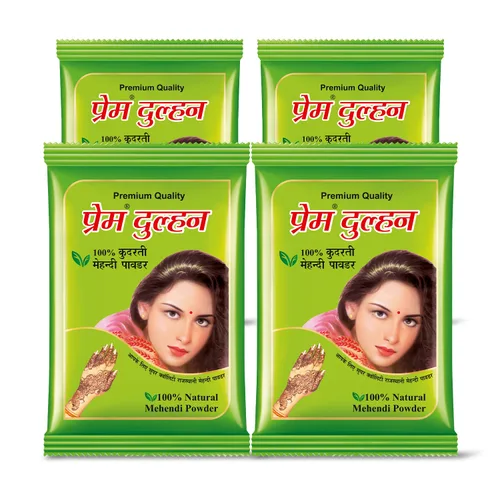Vista 12 de Prem Dulhan Henna Mehendi en polvo natural (17.637 onzas), cuidado orgánico del cabello para hombres y mujeres, mezcla de hierbas puras