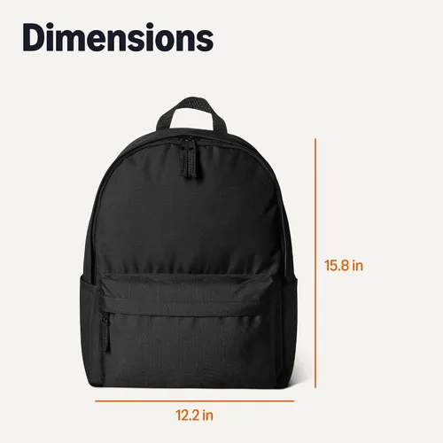 Vista 6 de Amazon Basics Mochila para la escuela, viajes, estudio con correas acolchadas ajustables para el hombro, compartimento espacioso, bolsillos