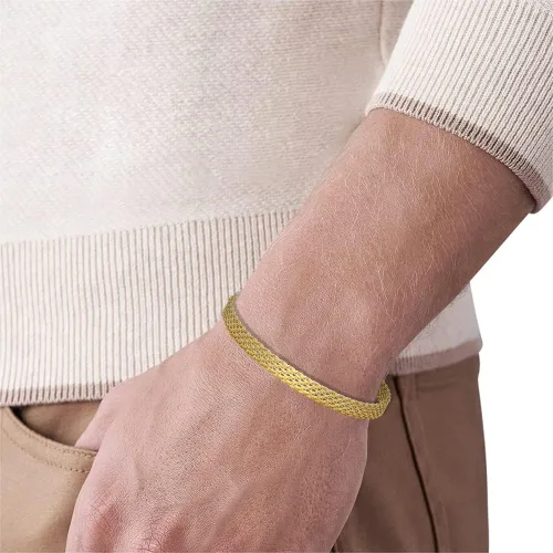 Vista 5 de Geoffrey Beene Pulsera de eslabones de malla italiana de acero inoxidable de 0.236 in de 8.5 pulgadas