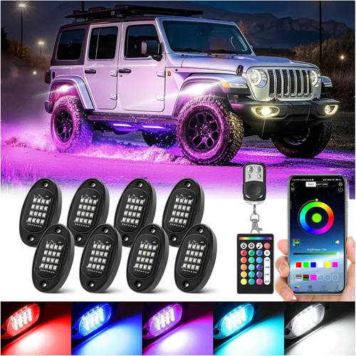 Vista 13 de 6 cápsulas de luces LED de aleación para UTV, ATV, carrito de golf, camioneta RZR todoterreno, kit de neón RGB multicolor impermeable actualizado