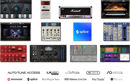 Vista 4 de Focusrite Scarlett 4i4 - Interfaz de audio USB 4x4, paquete completo de estudio con descarga para kit de software de producción de música creativa